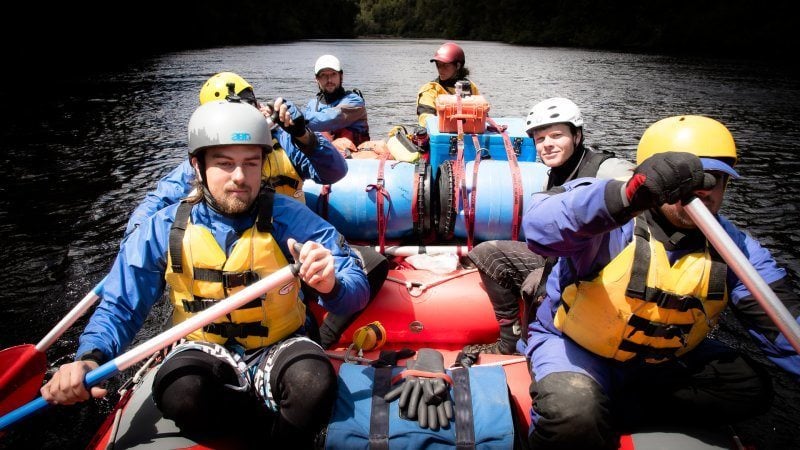 タスマニアのフランクリンリバーラフティング