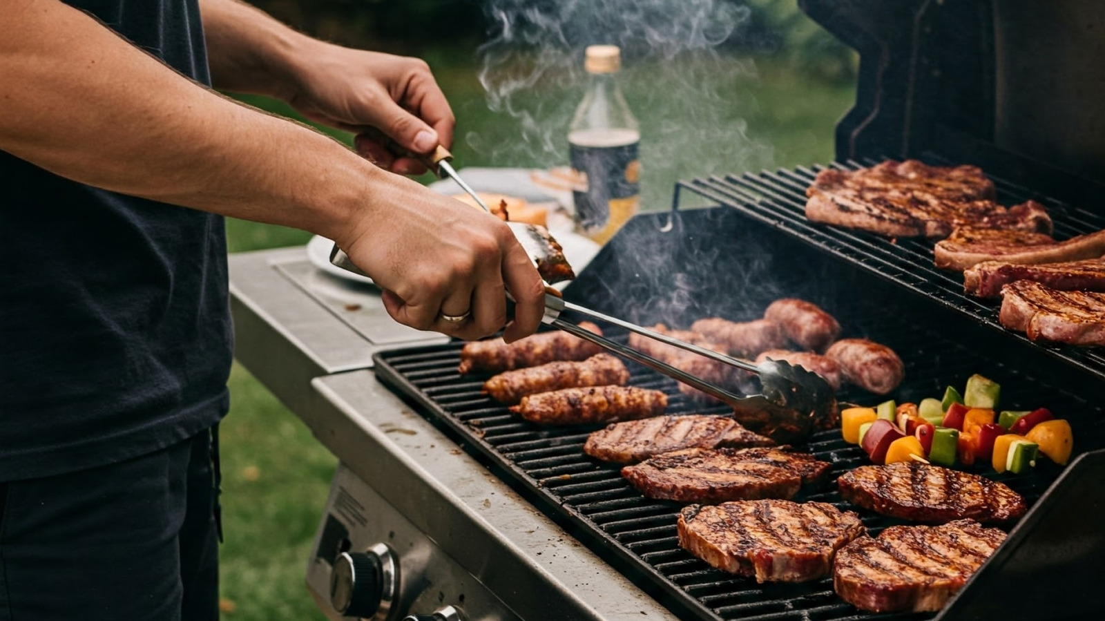 DIY残りの燃えがらブロック付きの裏庭用のスタイリッシュなグリルステーション