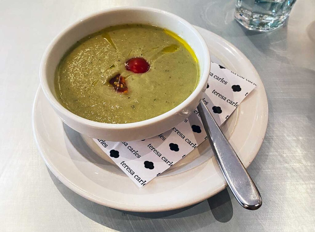 Vegetarian Soup at Teresa Carles Barcelona