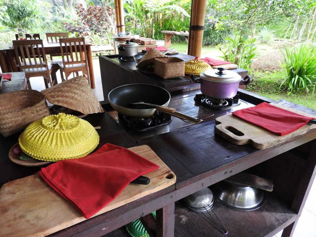 Our Cooking Station at the Ubud Cooking Class on Pemulan Farm