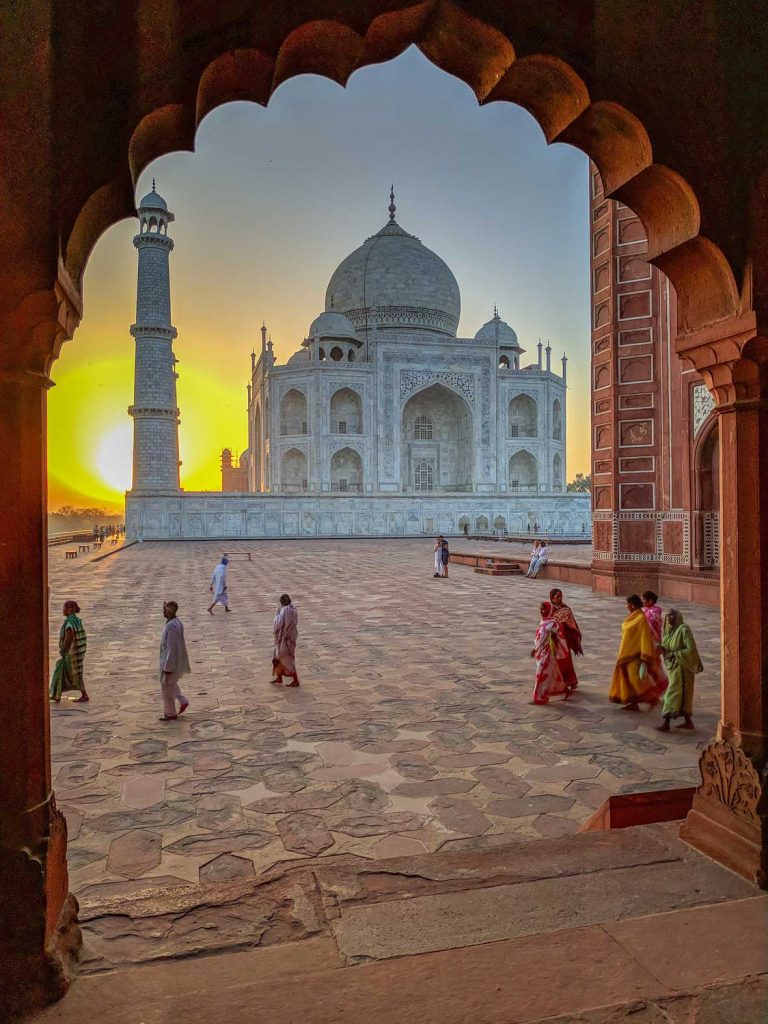 Taj Mahal Sunrise Through an Arch