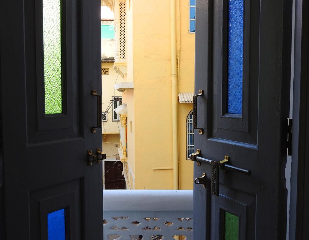 Balcony Doors at a Hostel in India