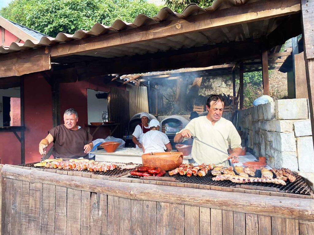 Grilling Meat at the Obidos Medieval Festival