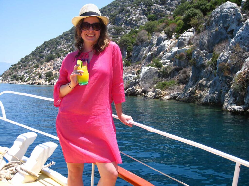 Drinking a Cocktail on the Beach in Turkey