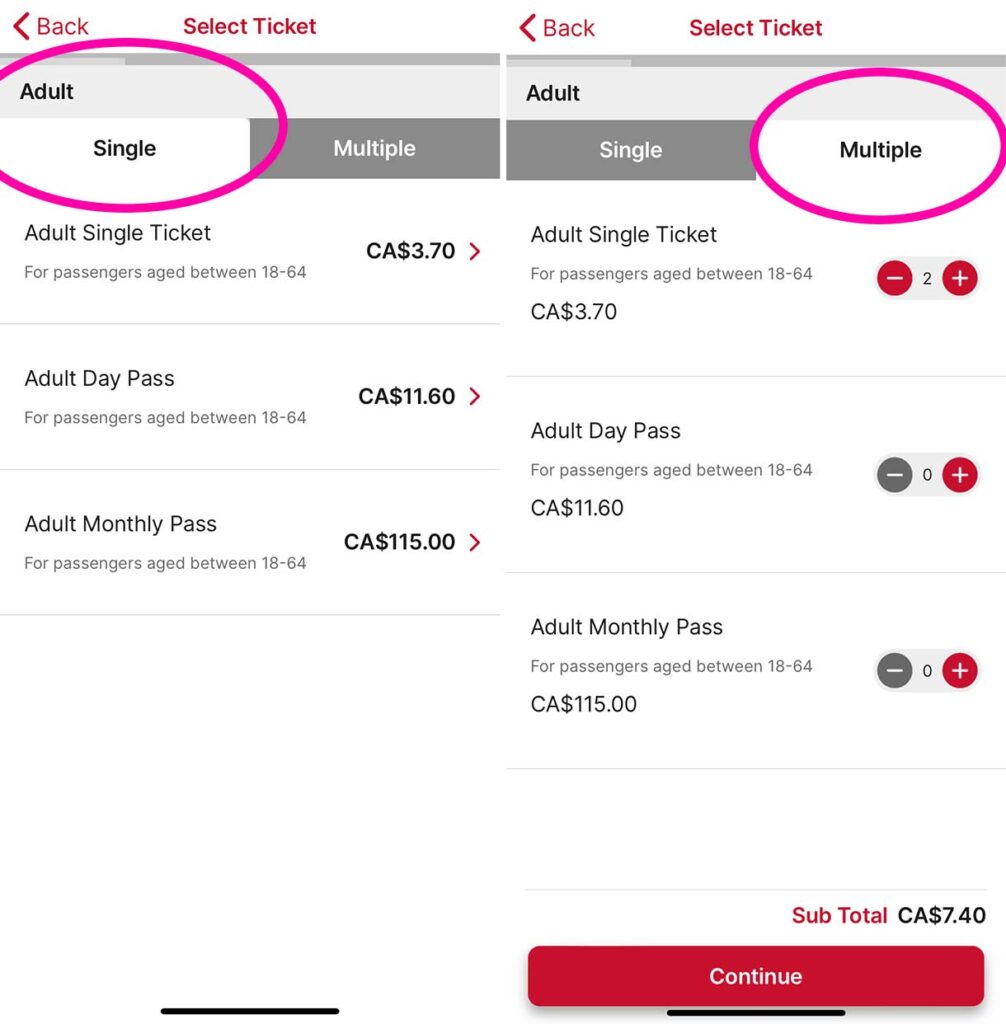 How to use the Calgary Transit App to Buy a Ticket for the Bus or C-Train