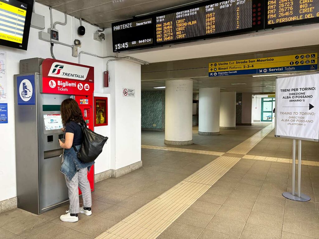 Buying Train Tickets to the City Centre at the Torino Airport