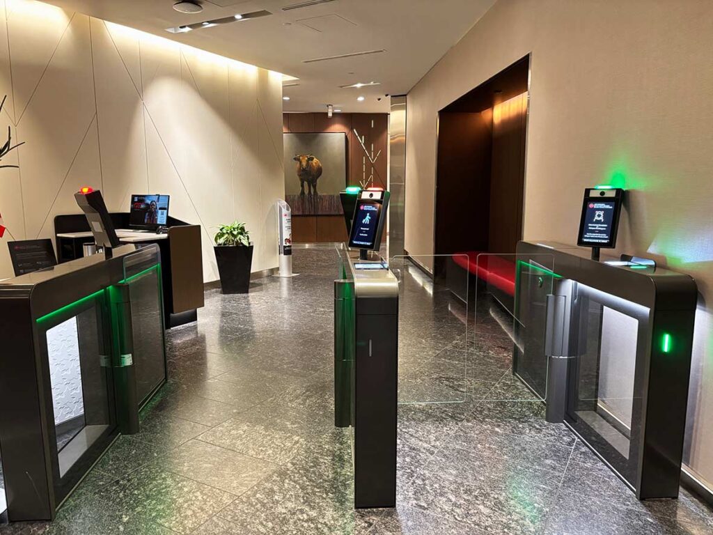 Entrance Gates to the Air Canada Lounge in Calgary YYC Airport