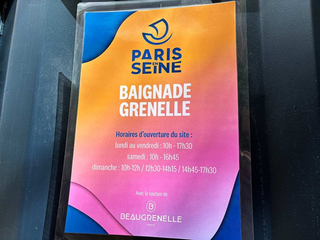 Baignade Grenelle Hours