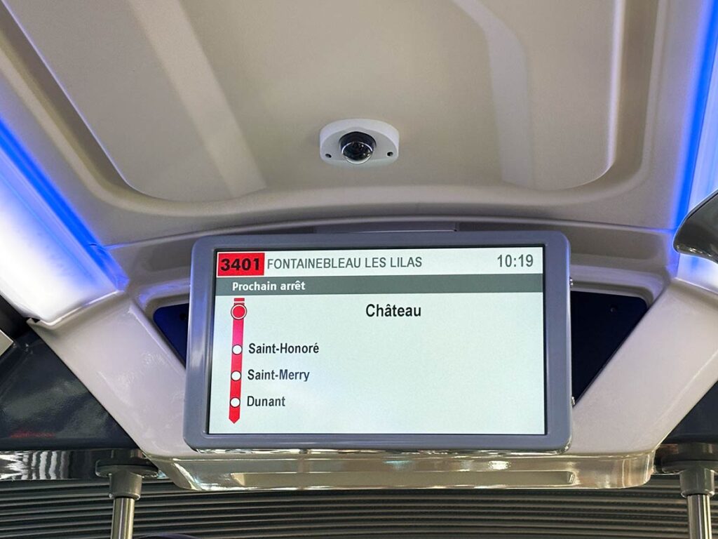 Sign for the Chateau on the Bus to Fontainebleau