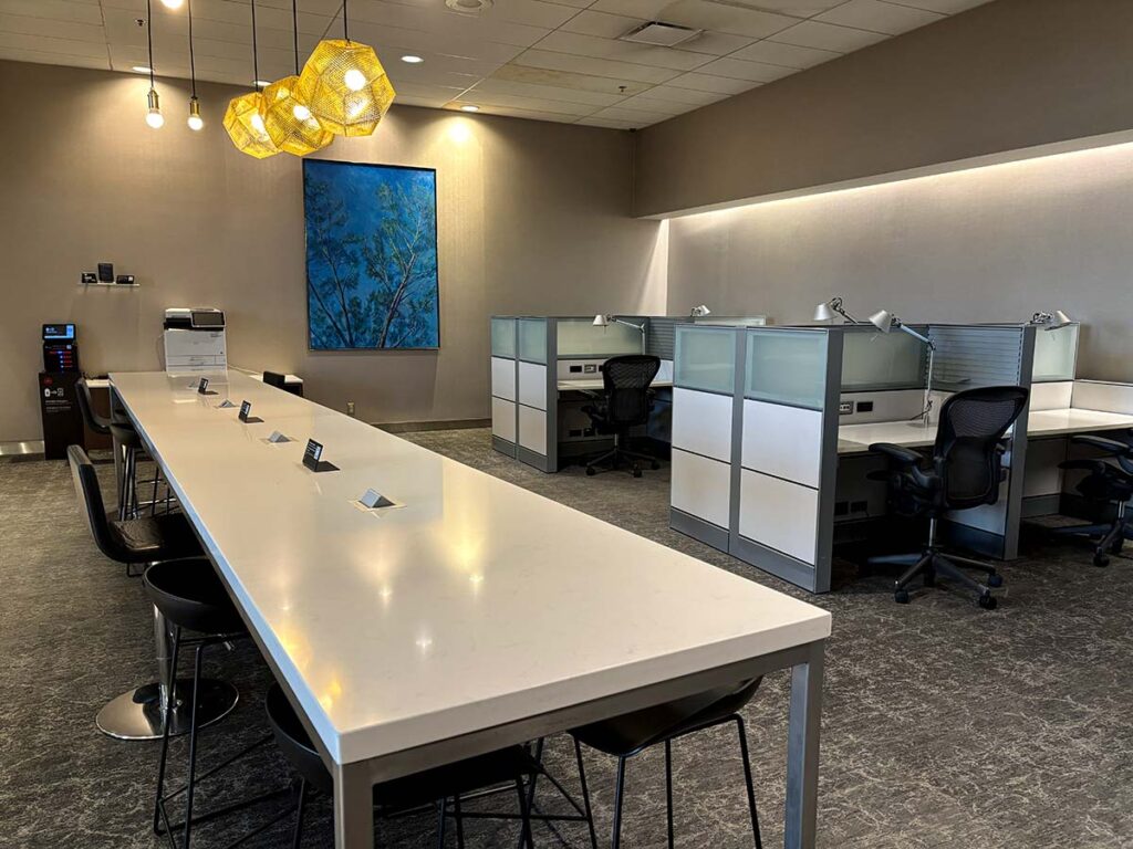 Maple Leaf Lounge Business Center at the Calgary Airport