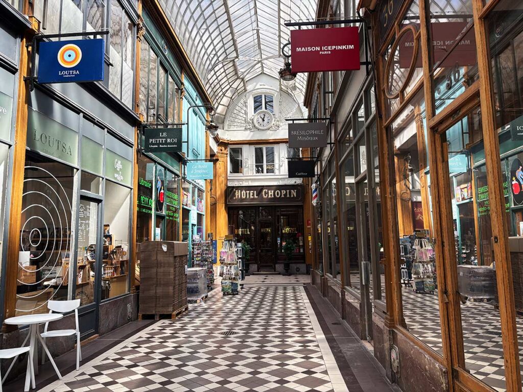 Inside Passage Jouffroy in Paris France Grands Boulevards District