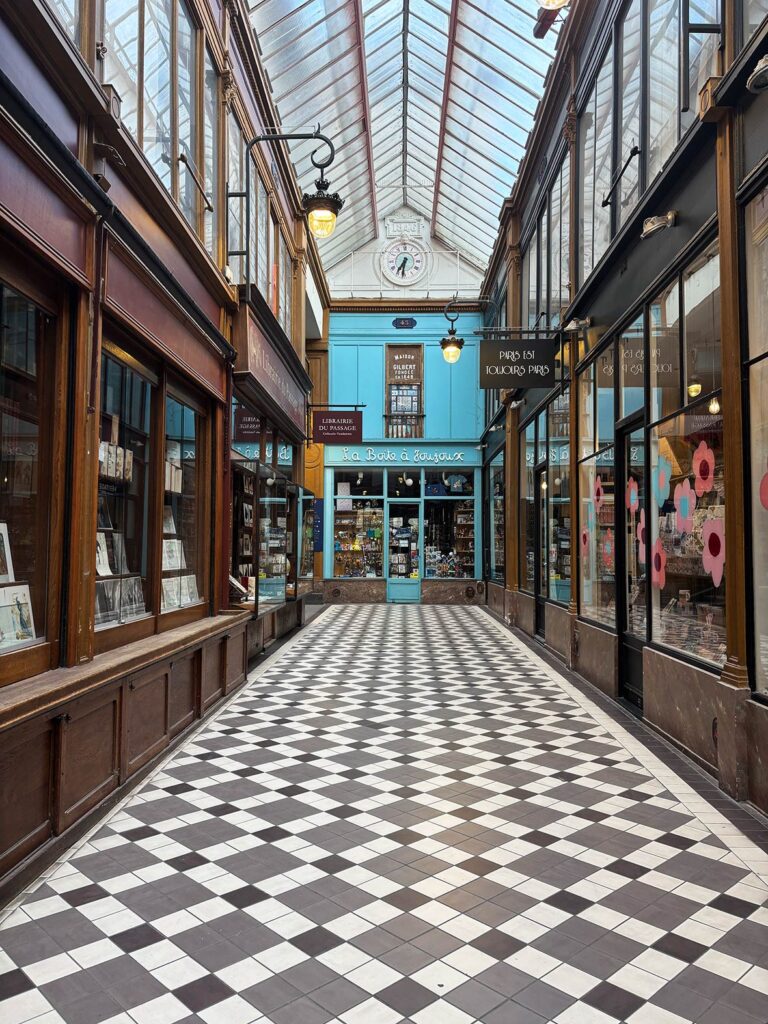 Inside Passage Jouffroy in Paris France
