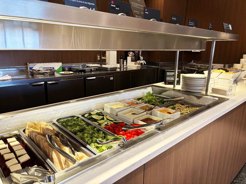 Salad Bar at the Air Canada Lounge in the Calgary Airport