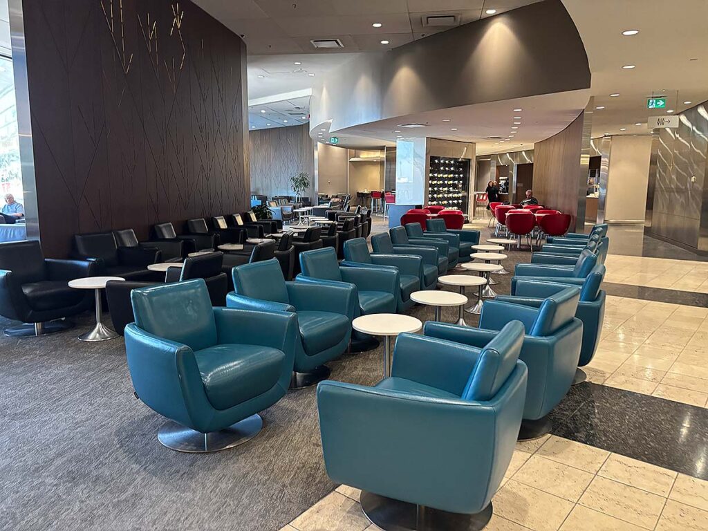 Seating at the Maple Leaf Lounge in YYC Calgary Airport