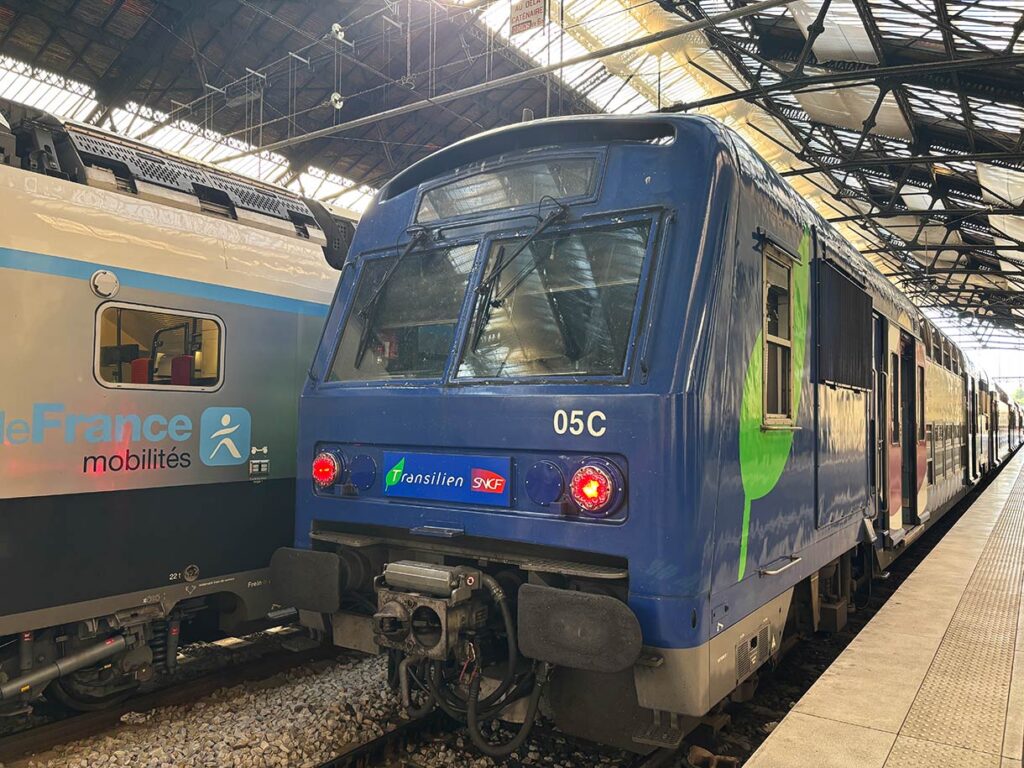 The Train from Paris to Fontainebleau Castle